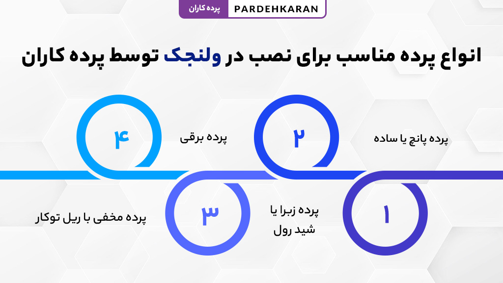 انواع پرده شیک و مناسب برای نصب در ولنجک